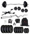 STAR X PVC 20kg Home Gym Combo | Fitness Set | Gym Set with 3Ft Curl, Dumbbells & Plates | Combo Pack with Gym Gloves, rod, Handgrip, Plates, Bag and other Gym Accessories – Set of 1