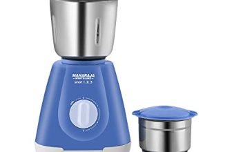 Maharaja Whiteline Smart 1..2..3 Mixer Grinder With 2 Jars, Long Lasting Performance With 500 Watt Motor | Air Ventilation System | Jar Flow Breaker | 2 Year Motor Warranty (Blue)
