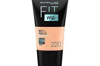 Maybelline New York Liquid Foundation, Matte & Poreless, Full Coverage Blendable Normal To Oily Skin, Fit Me, 220 Natural Beige, 18Ml