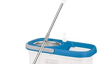 Black+Decker Bxbk0001Gb-In 360° Rotating Spin Mop & Bucket With Stainless Steel Drum With Microfibre & Replaceable Mop Head And Telescopic Handle