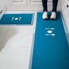 Status Contract Set Of Runner & Mat Kitchen Decor | Anti-Skid Rubber Kitchen Floor Mat | Napa Skin Super Absorbent Non Slip Mat – Floor Rug | Waterproof Kitchen Mat | (Blue) (Rr-120X40,Dm-38X58 Cm)