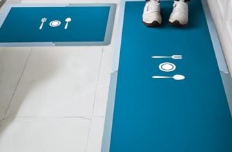 Status Contract Set Of Runner & Mat Kitchen Decor | Anti-Skid Rubber Kitchen Floor Mat | Napa Skin Super Absorbent Non Slip Mat – Floor Rug | Waterproof Kitchen Mat | (Blue) (Rr-120X40,Dm-38X58 Cm)