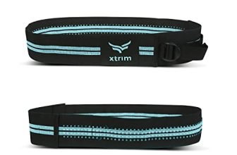 XTRIM Resistance Bands with Portable Mesh Carry Bag, Adjustable, Non-Slip & Stretchable Bands, Ideal for Glute Work, Toning Booty Legs, Butt, Hips (Set of 2, Aqua)