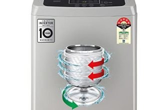 LG 7 Kg 5 Star Inverter TurboDrum Fully Automatic Top Loading Washing Machine (T70SKSF1Z, Waterfall Circulation, Smart Motion, Middle Free Silver)