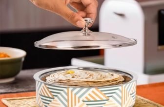 The Better Home Stainless Steel Insulated Casserole For Roti (1.5 Liters) | Hot Boxes For Kitchen | Serving Bowl Set | Kitchen Gift Items | Roti/Chapati Storage Box | House Warming Gifts (Design 2)
