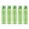 Milton Prime 1000 Pet Water Bottle, Set Of 5, 1 Litre Each, Green, Reusable Plastic Fridge Bottle Set, Bpa Free And Leak Proof Waterbottles For School, Travel, Work