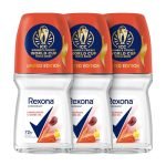 Rexona Sandalwood & Jojoba Oil Antiperspirant Roll-On | for Women | 72H Odour Protection | Limited Edition Pack – ICC Women’s Cricket World Cup India 2025 |50 ML (Pack of 3)