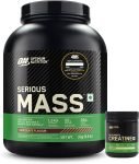Optimum Nutrition (ON) Serious Mass Weight Gainer 3 Kg + Micronised Creatine 100g unflavored Weight Gainers/Mass Gainers(3100 g, Chocolate)