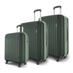Safari Genius Alley Set of 3 (Cabin + Medium + Large) Trolley Bags Hard Case Polypropylene, 4 Wheels, 360 Degree Wheeling Luggage, Suitcase for Travel, Trolley Bags for Travel, Deep Forrest