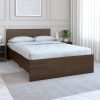 Nilkamal Arthur Wooden Double Bed Without Storage | Engineered Wood | Knock Down | Contemporary Design | Walnut