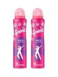Spinz Exotic Perfumed Deo for Women | Bulgarian Rose Fragrance | Long Lasting Freshness, 24 Hours Protection from Odour – 200 ml (Pack of 2)