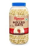 Manna Rolled Oats 1kg | Gluten Free | Old fashioned oats | Diabetic Friendly | 100% Wholegrain 1kg (Pack of 1)