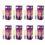 Philips E14 Clear Candle 400-Lumen Decorative Wall Lights (4W, Pack of 8, Warm White)