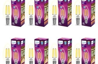 Philips E14 Clear Candle 400-Lumen Decorative Wall Lights (4W, Pack of 8, Warm White)
