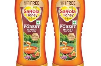Saffola Honey Active, Made with Sundarban Forest Honey, 100% Pure Honey, No sugar adulteration, Natural Immunity booster, 2 x 350g