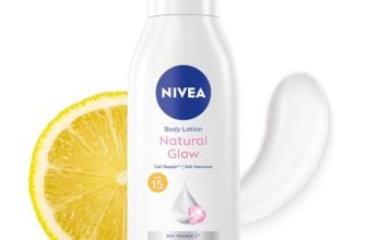 NIVEA Body Lotion Natural Glow,Cell Repair With Uva/Uvb Filters And Spf 15|50X Vitamin C For Even Skin Tone|Light Moisturising, Non-Greasy Formula With Cooling Sensation|Glowing Skin For Unisex|400 Ml