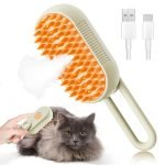 Self Cleaning Slicker Brush, Pet Grooming Shedding Brush For Dogs And Cats – Easy To Remove Loose Undercoat, Pet Massaging Tool Suitable For Pets With Long Or Short Hair (White)