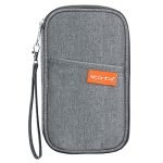 Storite Nylon Travel Family Passport Holder Wallet Organizer for Credit Debit Card Boarding Pass with Removable Hand Strap for Men and Women. (1 Pack-Grey)