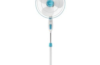 Havells Gatik Pro 400Mm Pedestal Fan| 120 Ribs Guard For Safety| Smooth Oscillation| Heavy Base| Isi Marked | 2 Year Warranty | Blue