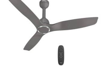 Havells Stealth Slim Bldc 1200 Mm Ceiling Fan | Remote Controlled, High Air Delivery Fan | 5 Star Rated, Upto 50% Energy Saving, Reverse Rotation, 2 Year Brand Warranty | (Pack Of 1, Stone Grey)