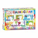 Ankit Toys & Games 6 in 1 Color & Clean Learning Cards | Reusable Flash Cards, Oil Pastels Colors & Duster | Brain Boosting Game for Toddlers | Set of 72 Cards in a Box for Age 3 Years & Above