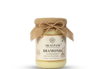 Akalpam Ghee Pure A2 Gir Cow Ghee (500Ml) | Traditional Bilona Method | Grass-Fed Desi Cow Ghee | Healthy & Natural | Glass Bottle (450 Gram)