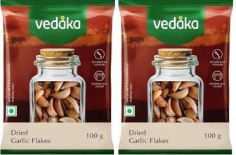 Amazon Brand – Vedaka Dried Garlic Flakes | 100g (Pack of 2)