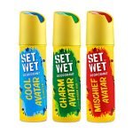 Set Wet Deodorant Spray Perfume Cool, Charm & Mischief Avatar For Men, 150Ml (Pack Of 3)