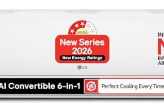 LG 1.5 Ton 3 Star, New star rated, Smart Inverter Split AC (Copper, AI Convertible 6-in-1, Faster Cooling & Energy Saving, Diet Mode+, HD Filter with Anti-Virus Protection,Him Clean, AS-Q18JNXE,White)