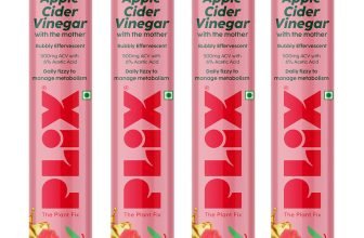 The Plant Fix Plix Apple Cider Vinegar 15 Effervescent Tablets Watermelon Flavour with Vitamin B12(4 x 15 No)