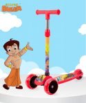 Miss & Chief Chotta Bheem 3 Wheel Scooter for Kids, Lightweight|Foldable & Adjustable Height(Red)