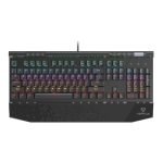 Vertux Gaming Keyboard, Ergonomic Usb Wired Mechanical Keyboard With Integrated Wrist Rest, Black Switches, Rgb Backlit, 104 Anti-Ghosting Keys And 8 Multimedia Keys For Ps5/Ps4, Xbox One/X, Tungsten