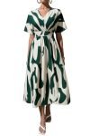 Leriya Fashion Women Fit and Flare Midi Dress Dress Green, Medium