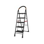 Happer Premium PVC Foldable 4 Steps Ladder Clamber (Black & Orange)