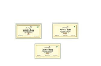 Herbigiri Herbal Pure Jasmine Soap | Fragrant Herbal Bathing Soap For Gentle Cleansing & Fresh Skin Feel | Suitable For All Skin Types | 125G Each (Pack Of 3) | Total 375G