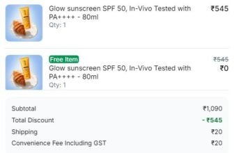 Foxtale LOOT : Buy 1 Get 1 FREE [ Last Day ] Apply Coupon : EKB1G1 Link :  Suggestions :• Skin Radiance Mask : • Glow Sunscreen : • De-Tan Body Wash : • De-Tan Face Wash : Add 2 in the cart >> Lowest Price product will be free