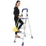 PAffy Premium Light Weight Aluminium Heavy Duty Folding Step Ladder – Maple 5 Steps with 7 Years Warranty * Made in India