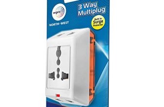 Wipro 3 Way Multiplug Adaptor with 1 Universal Sockets |Inbuilt Surge Protection & Power supply Indicator | Compact & Light weight | 6Amp Multiplug socket for Home, Office | Pack of 1 (White)