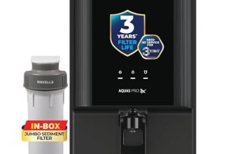 Havells Aquas Pro 3X Water Purifier 7L | Ro+ Uv+Copper+Zinc | No Service Cost For 3 Years – Filters Included| Free Pre-Filter & Tds Meter | 7 Stage| India’S Only 3 Year Filter Life