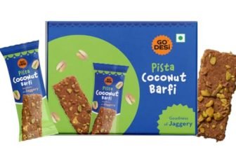 GO DESi Pista Coconut Barfi – Pack of 6 | With Goodness of Jaggery and Pista | Bite-Sized Sweets | Single Serve