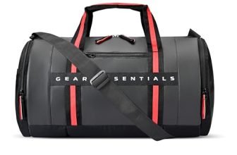 Gear Men/Women Clubsport 26L Medium Faux-Leather Water Resistant Travel Rolling Garment Bag, Duffle Bag/Gym Bag/Sports Duffle / (Black Red), 25 Centimeters, Multicolor