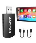 Wireless Carplay Adapter for iPhone, Dual-Core 5G Chip Auto-Connect in Seconds No Lags, Thermal Vent Design, with USB-C and USB-A Cables, Only for Factory Wired CarPlay Feature Cars, ANYFAR A4 Pro