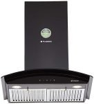 Faber 60 Cm 1095 M³/Hr Curved Glass Kitchen Chimney (Hood Feel 3D T2S2 Bk Tc Ltw 60, Baffle Filter, Touch Control, Black), Free 1 Year Extended Warranty