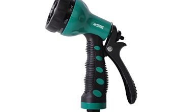Sulfar ?Acrylonitrile Butadiene Styrene (ABS) Power Action SG01 High Pressure Garden Hose Nozzle Water Spray Gun for Watering Plants, Car Wash, Flushing and Cleaning, 7×7 cm