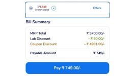 MediBuddy IPL Offer : Flat ₹4950 Off On MediBuddy Vitamin D + Full Body Health Check-Up.64+ Lab Test Package : Vitamin D, Thyroid, Diabetes, CBC, Kidney, Lipid Profile & More Worth ₹5700 @749.Apply Coupon : IPL749Link : Bonus : Get Free 3 Month JioSaavn Pro Subscription (Worth ₹299).Pay Via CRED & Get Upto ₹200 Cashback..
