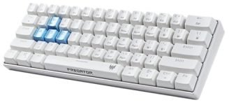 Acer Predator Aethon 330 Gaming Keyboard | Space-Saving 61-Key Design | 100% Anti-Ghosting With N-Key Rollover| Kailh Blue Switches| Personalized Rgb Lighting | Dual Mode – Wired & Bluetooth