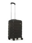Teakwood Unisex Trolley Bag, Hard Cabin Trolley Small, 55 Cm Trolley Bag For Travel, Lock System 360 Degree 8 Rotating Wheel (S, Black)