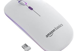 amazon basics Rechargeable Wireless Mouse with RGB LED Backlit 1600 DPI Ergonomic Mouse for Laptop, PC