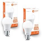 Orient Electric 12W High Glow Led Bulb| 180-Degree Wide Beam Angle| Voltage Surge Protection Up To 4 Kv| 6500K, Cool White| B22D Base| Made In India| Pack Of 2