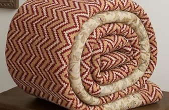 Sanmarino Jaipuri Razai Single Bed Reversible Cotton Quilt | Traditional Ethnic Floral Print Dohar | Lightweight Ac Comforter With Pure Cotton Filling | All-Season Blanket (Deep Maroon)